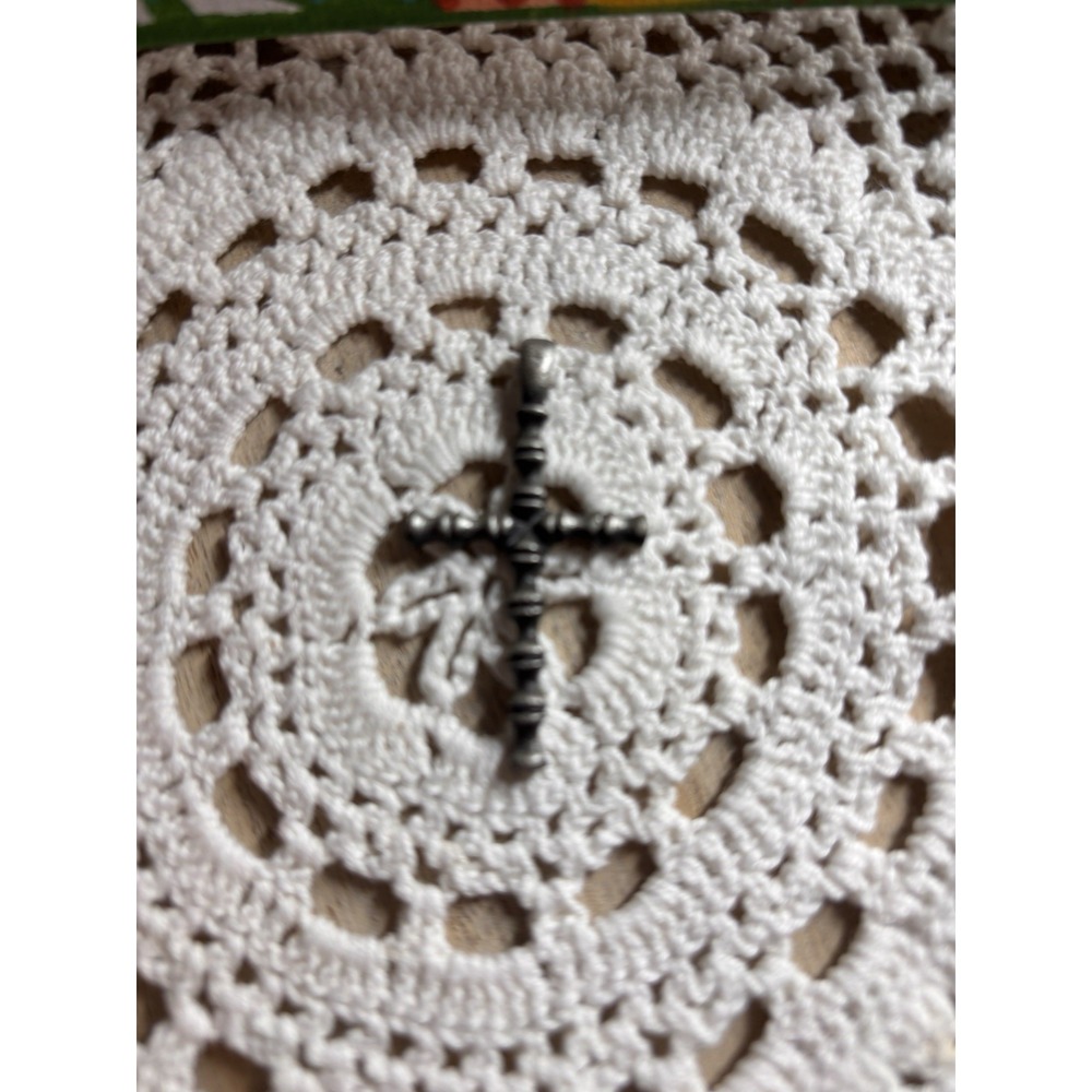 Pewter Cross With Attached Bail No Chain